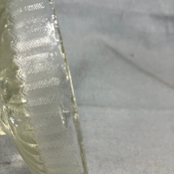 Depression Glass Jeannette Clear Iris & Herringbone Antique Double Candle Holder - Picture 4 of 4